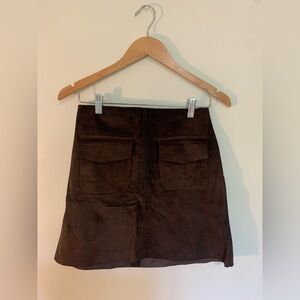 ANN MASHBURN Dark Brown Suede Skirt